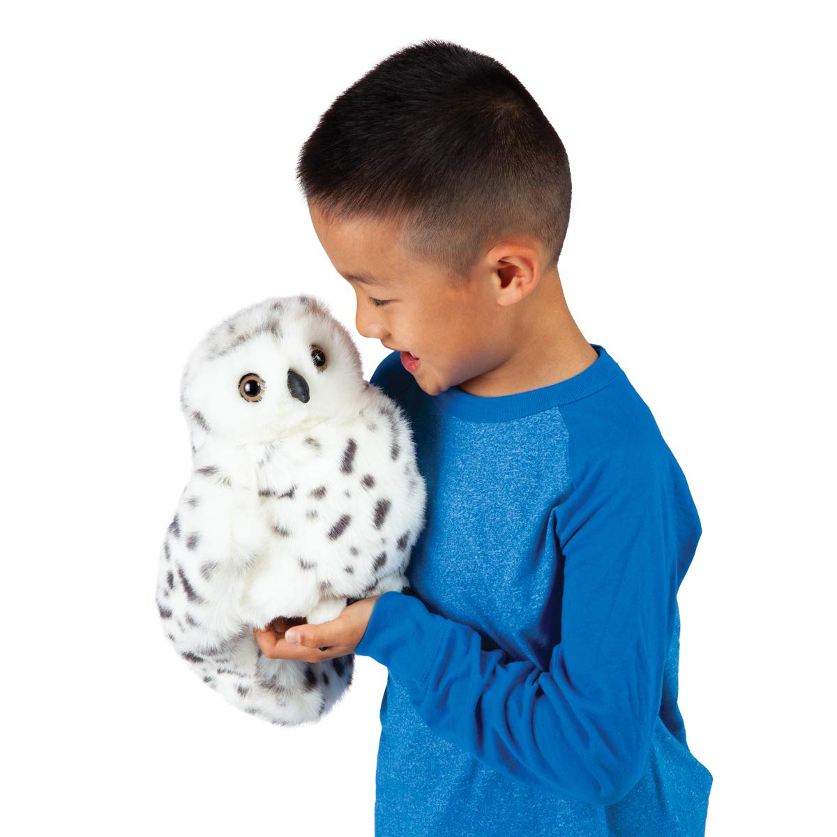 Folkmanis Snowy Owl Hand Puppet – 360° Head Rotation & Wings Flap