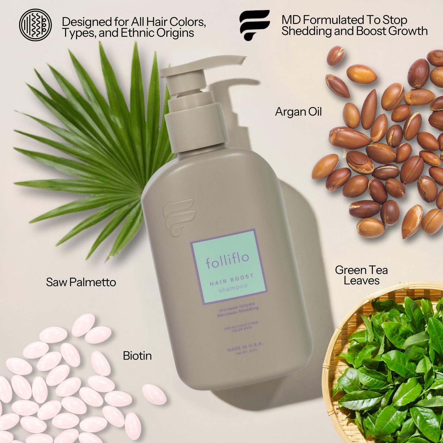 Folliflo Hair Boost Shampoo – Thicker-Looking Hair, Gentle Daily Cleanse (Up to 90 Day Supply)