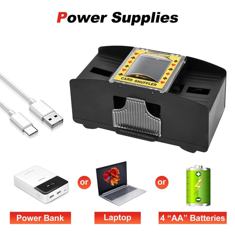 FONBEAR 2 Deck Automatic Card Shuffler — USB & Battery Powered