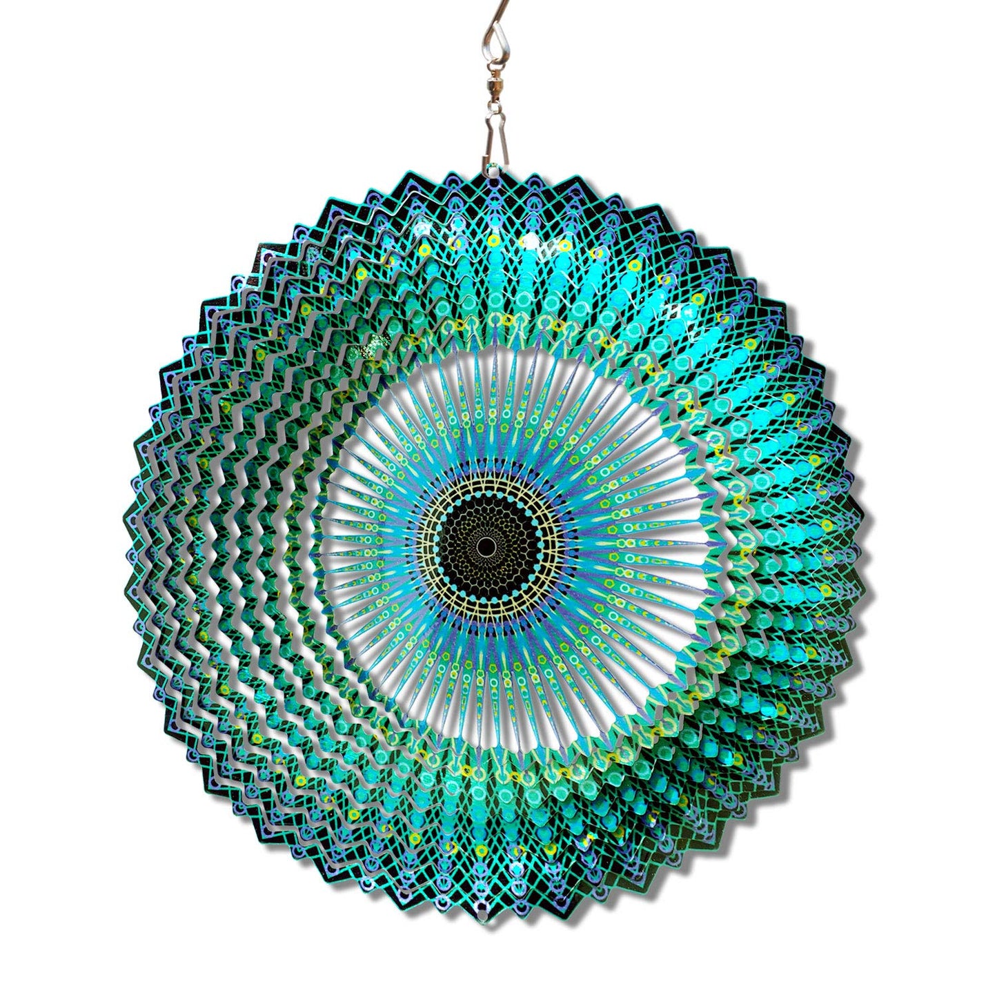 FONMY Wind Spinner Mandala Starry Sky – 12-inch 3D Stainless Steel Laser-Cut Kinetic Garden Art