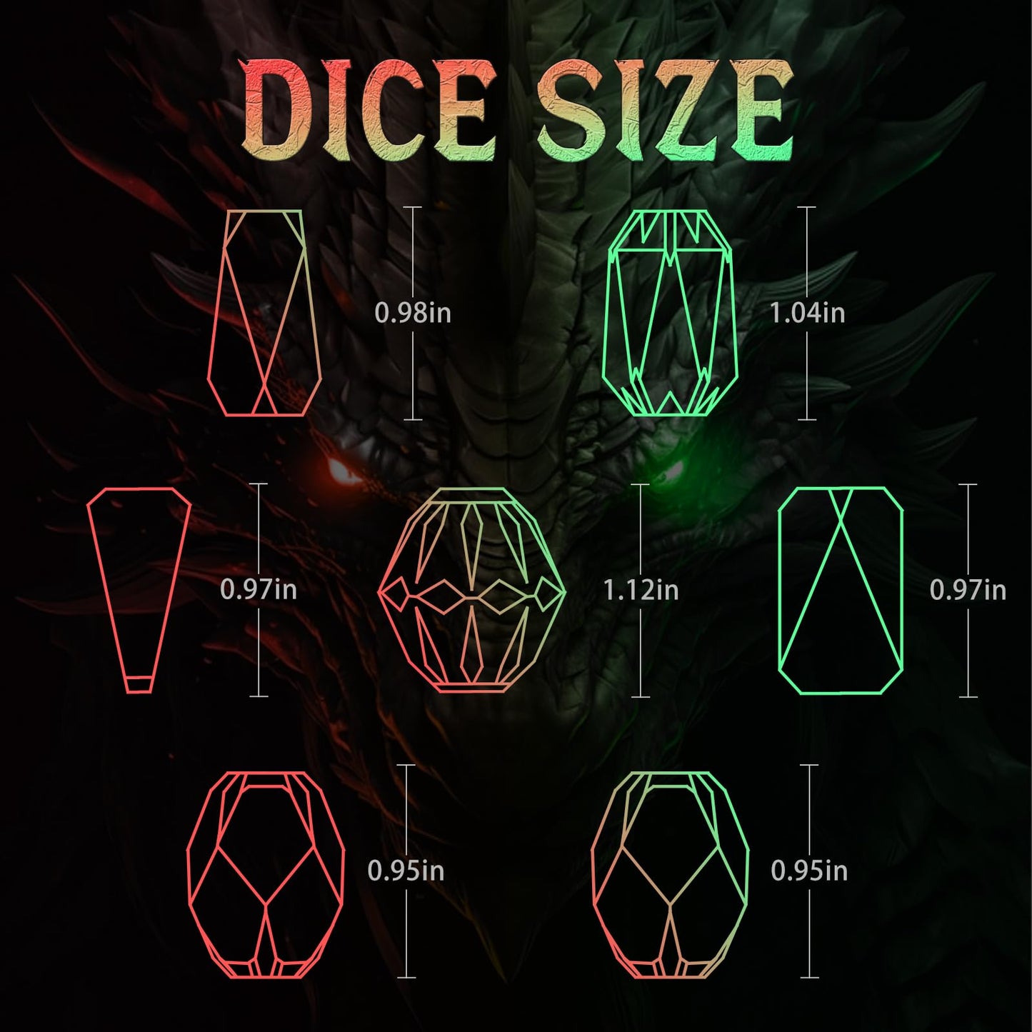FONVGOGO Metal DND Dice Set – 7-Piece Zinc Alloy Polyhedral Dice with Storage Case (Black/Green)