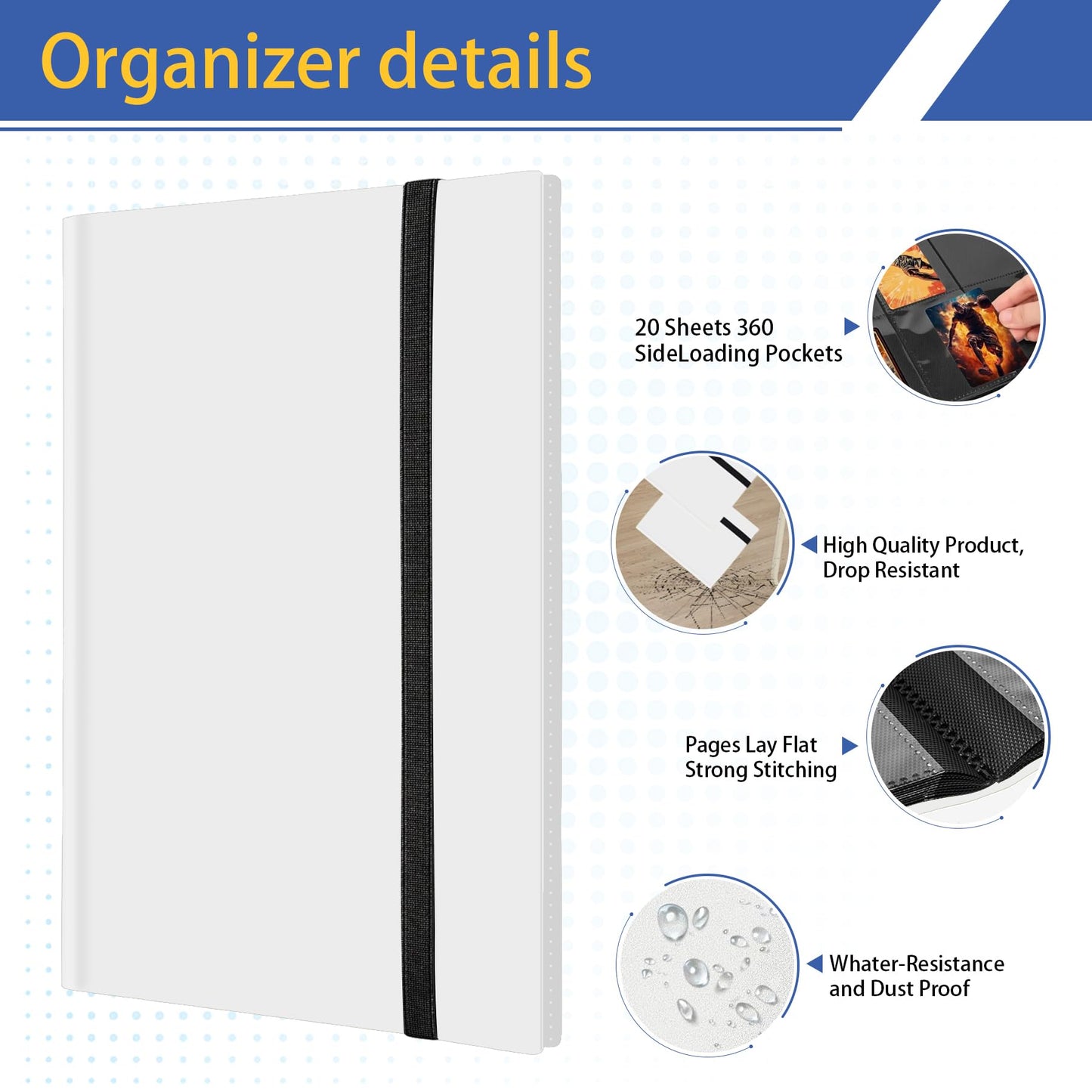 Fonwill Card Binder – Premium 360-Card Side-Loading Album for MTG, TCG, and Sports Cards