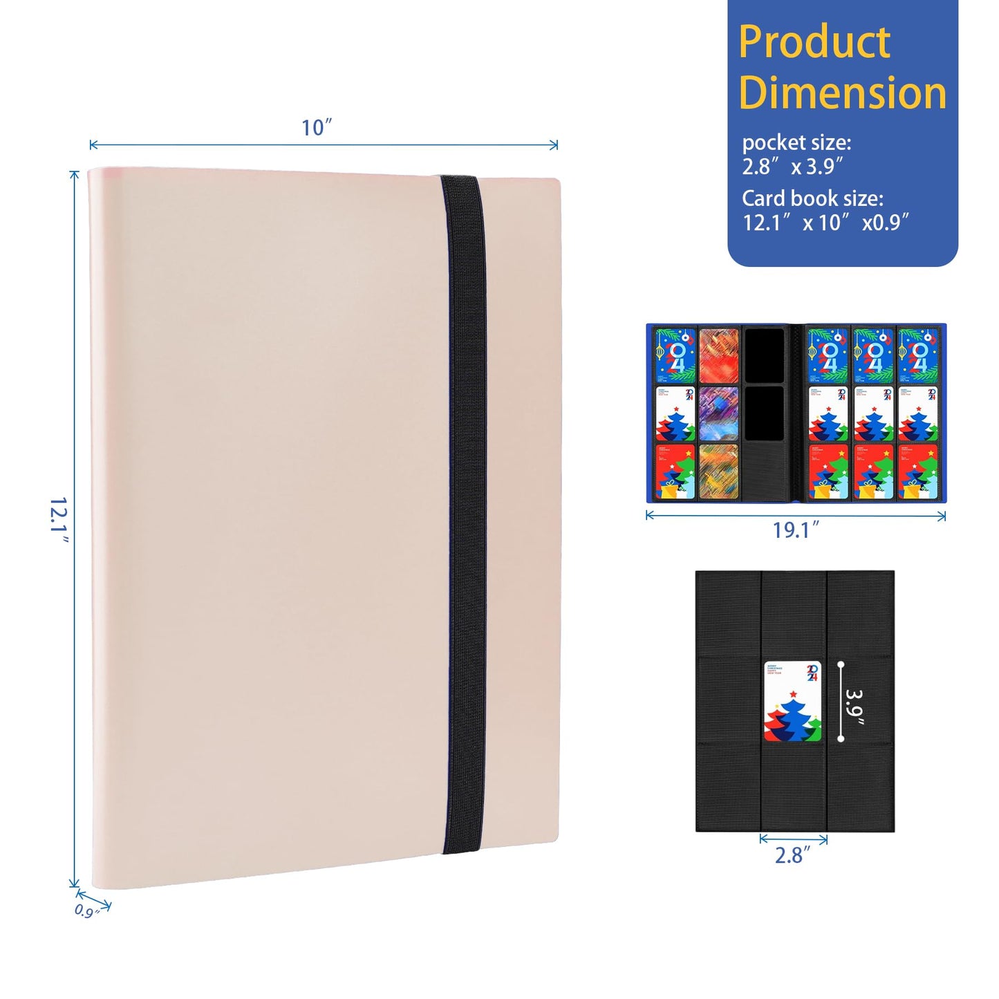 Fonwill 9-Pocket Trading Card Binder – 360 Cards, Pink Edition, Durable Polypropylene