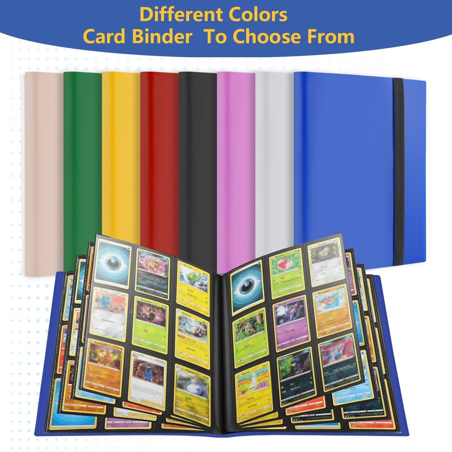 Fonwill 9-Pocket Trading Card Binder – 360 Cards, Pink Edition, Durable Polypropylene