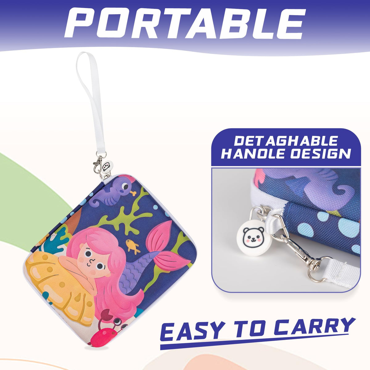 Fonwill 80-Pocket Yoto Card Case with Zipper – Portable Card Holder Book (Mermaids)