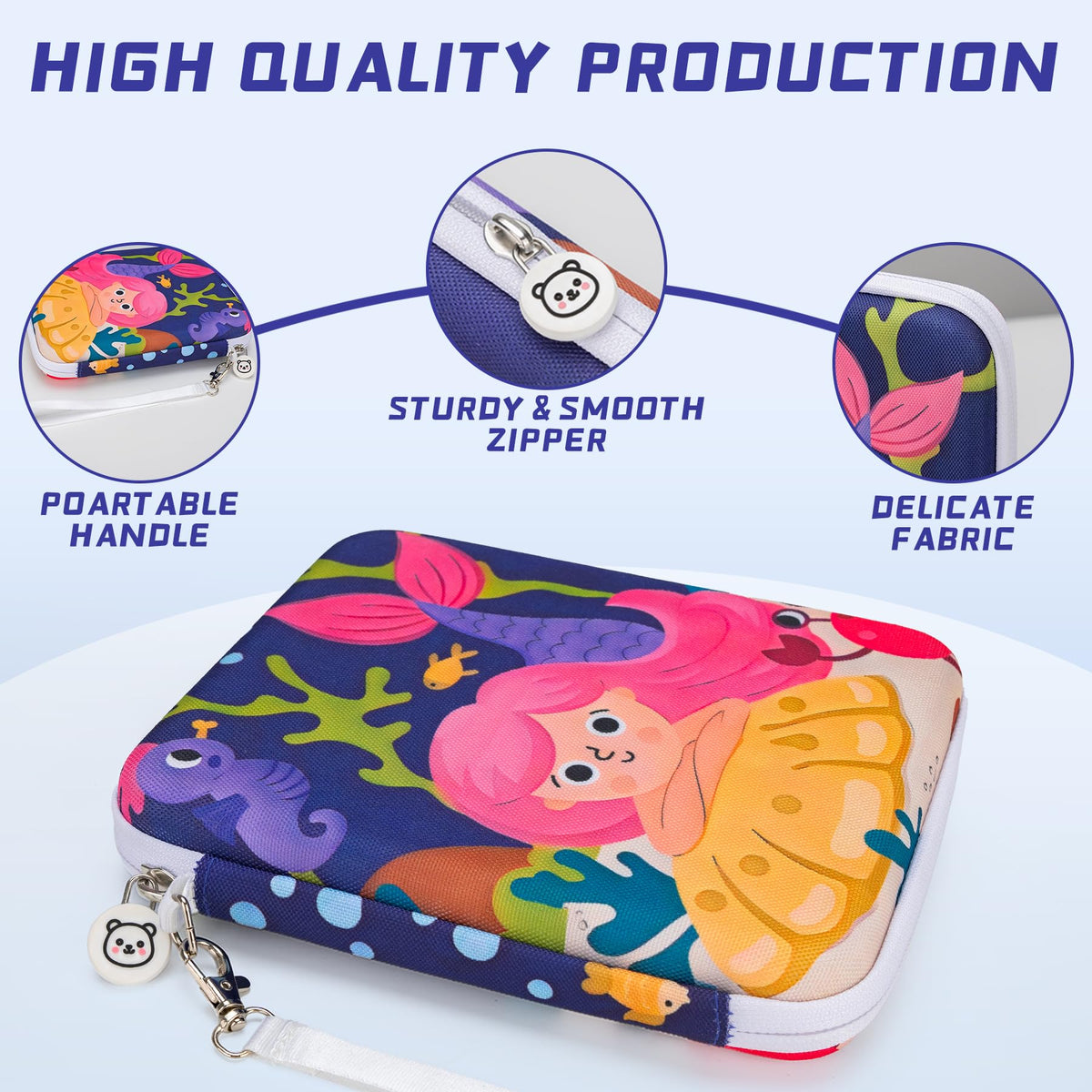 Fonwill 80-Pocket Yoto Card Case with Zipper – Portable Card Holder Book (Mermaids)