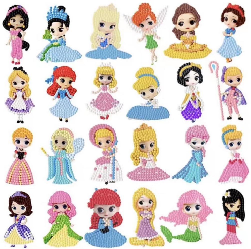 FONYANE Diamond Art Kits for Kids & Teens | 24 Patterns, 24-Piece Sticker Set, Gem Art Craft Kit for Ages 4-12
