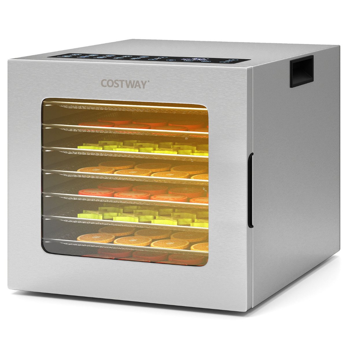 Food Dehydrator Machine with 8 Stainless Steel Trays-Silver