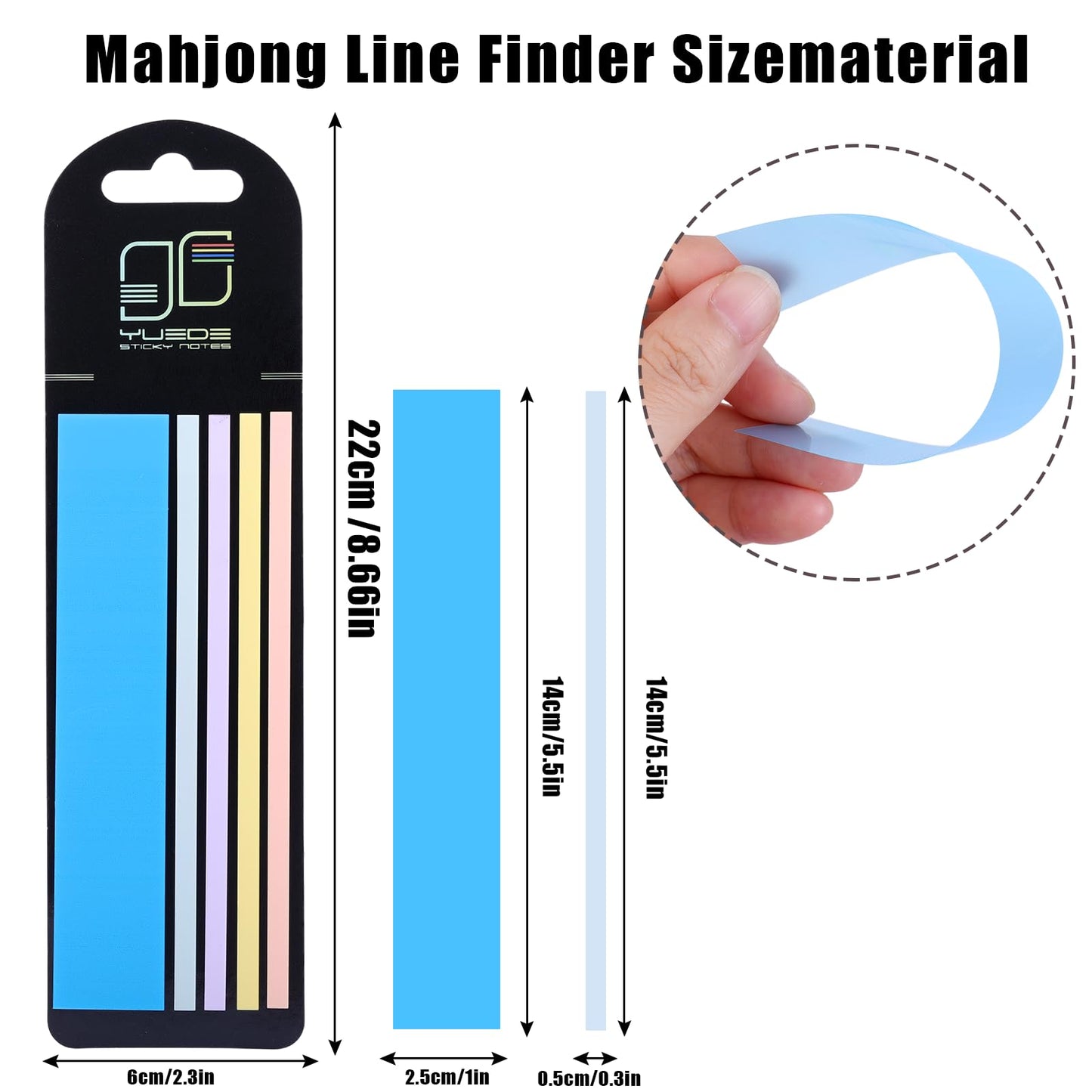 fooind 420-Piece Mahjong Line Finder Set – Transparent Highlighter Tape for Cards & Tiles, Reusable, No Residue