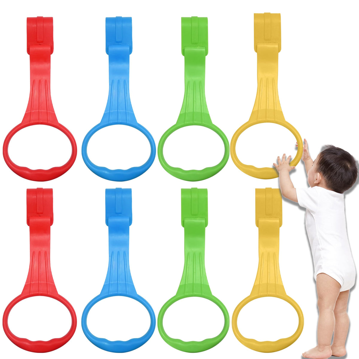 FOORAINDA Baby Pull Up Ring 8 Pack – Stand & Walk Helper for Playpen & Crib