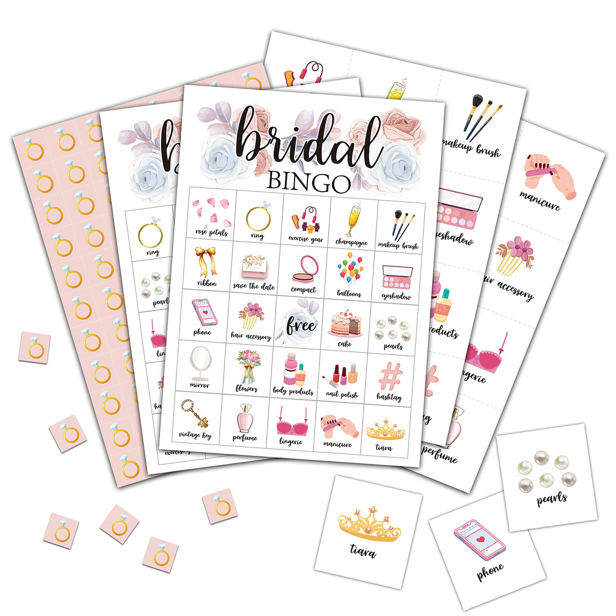 Foosproea Bridal Bingo Cards – 24-Player Bridal Shower Game for Weddings & Bachelorette Parties