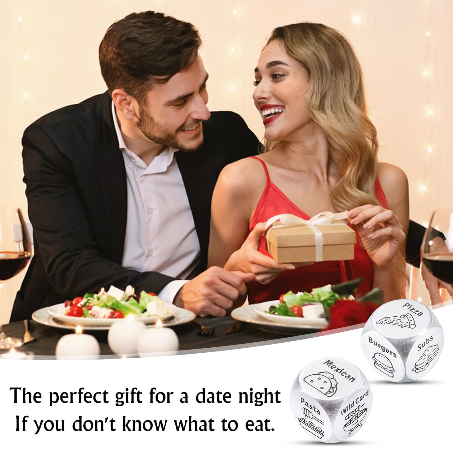 FOOZDEEVAAQ 2-Pack Food Dice Game – Valentine’s Day Gifts for Him & Her