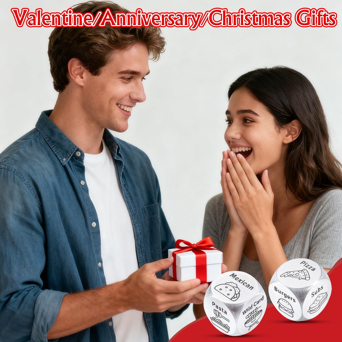 FOOZDEEVAAQ 2-Pack Food Dice Game – Valentine’s Day Gifts for Him & Her
