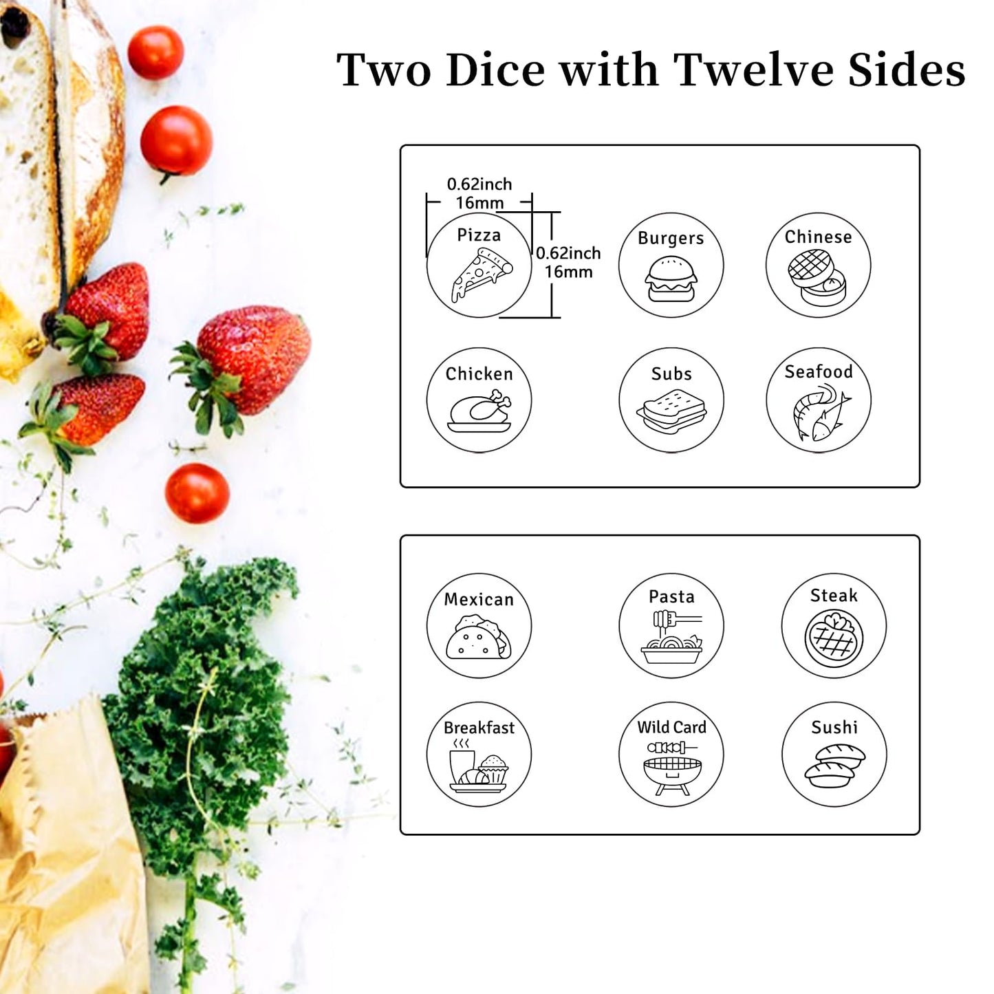 FOOZDEEVAAQ 2-Pack Food Dice Game – Valentine’s Day Gifts for Him & Her