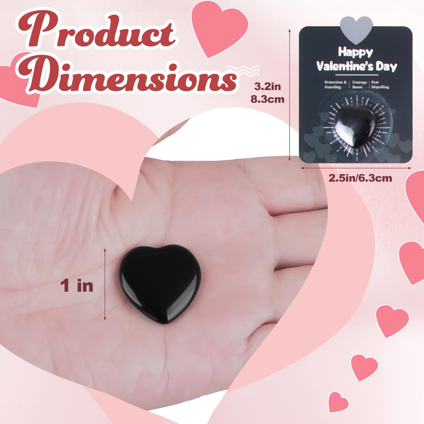 Fopxuni Valentines Day Cards for Kids with 28 Natural Crystal Hearts – Classroom Gifts