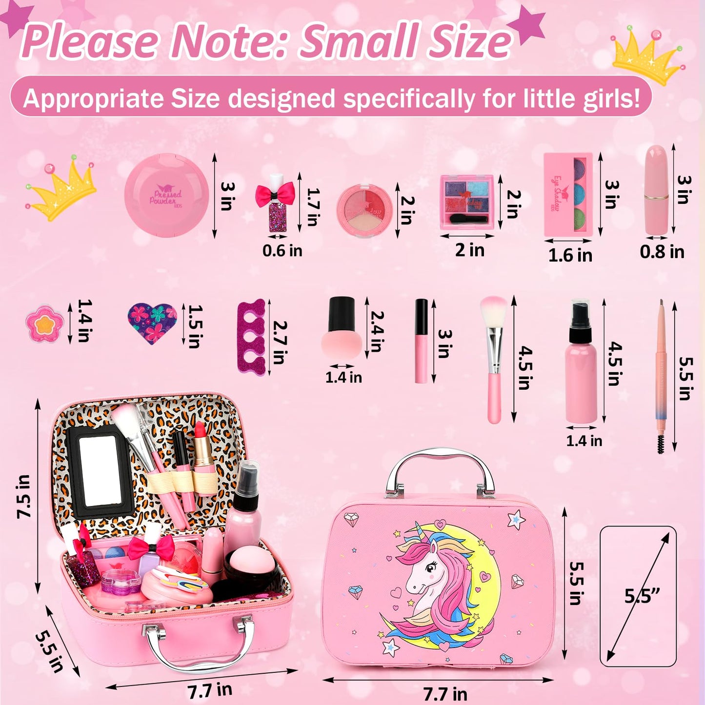 For Ideahome Kids Washable Makeup Kit – Real Makeup Set for Girls 4–10