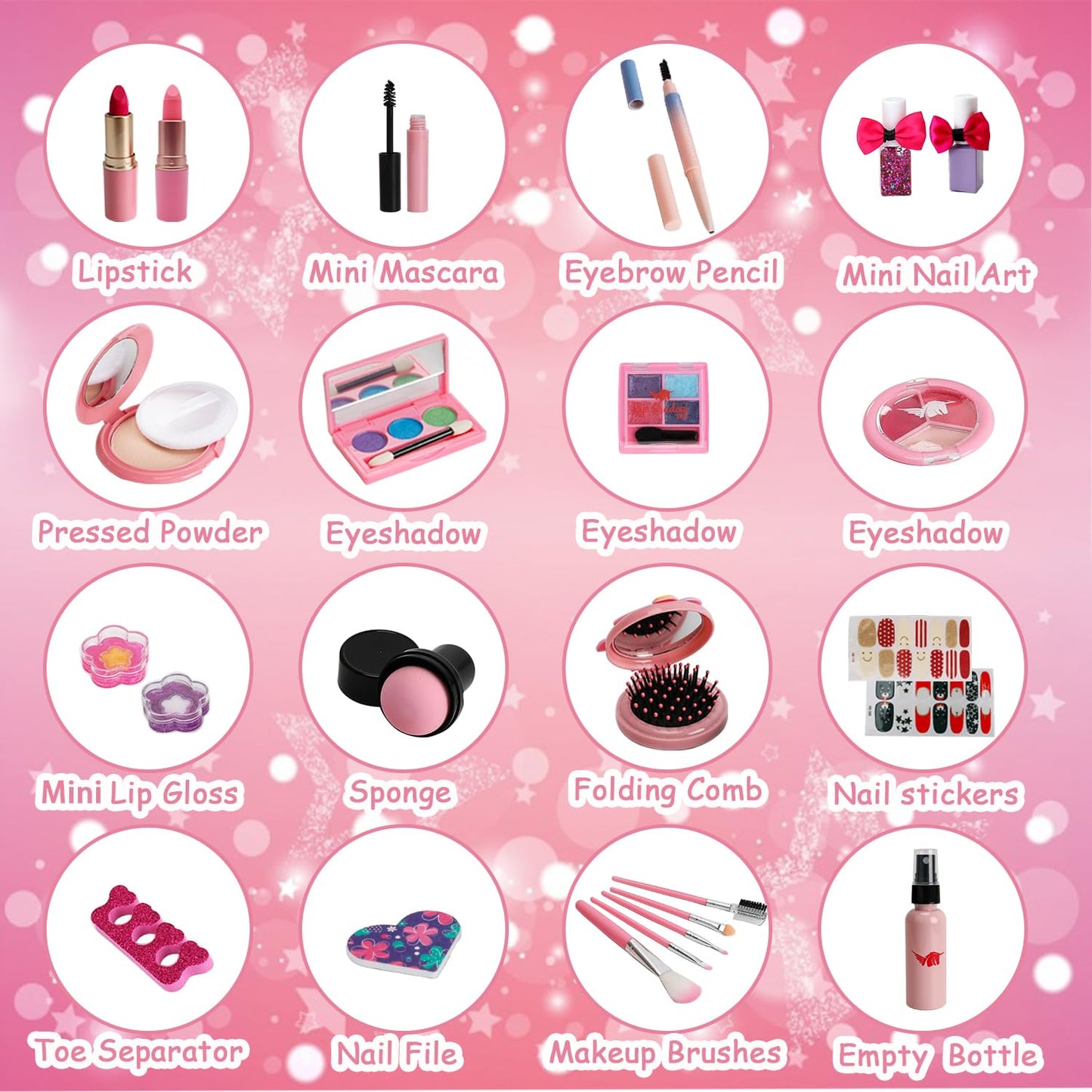For Ideahome Kids Washable Makeup Kit – Real Makeup Set for Girls 4–10