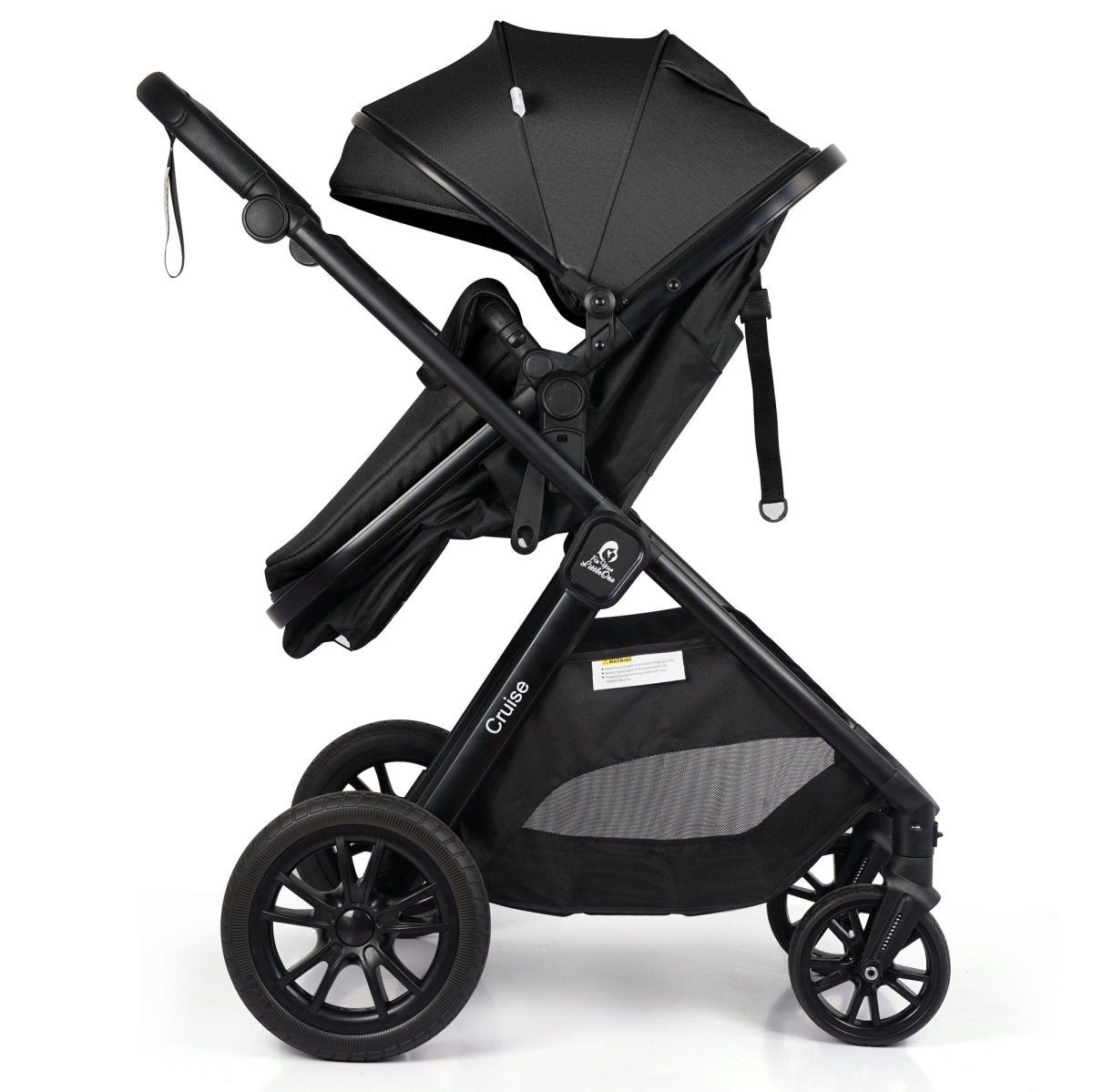 For Your Little One Cruise 3 In 1 Travel System With Car Seat And ISOFIX Base - Eclipse Black (Free Cupholder / Seat Liner Included!)