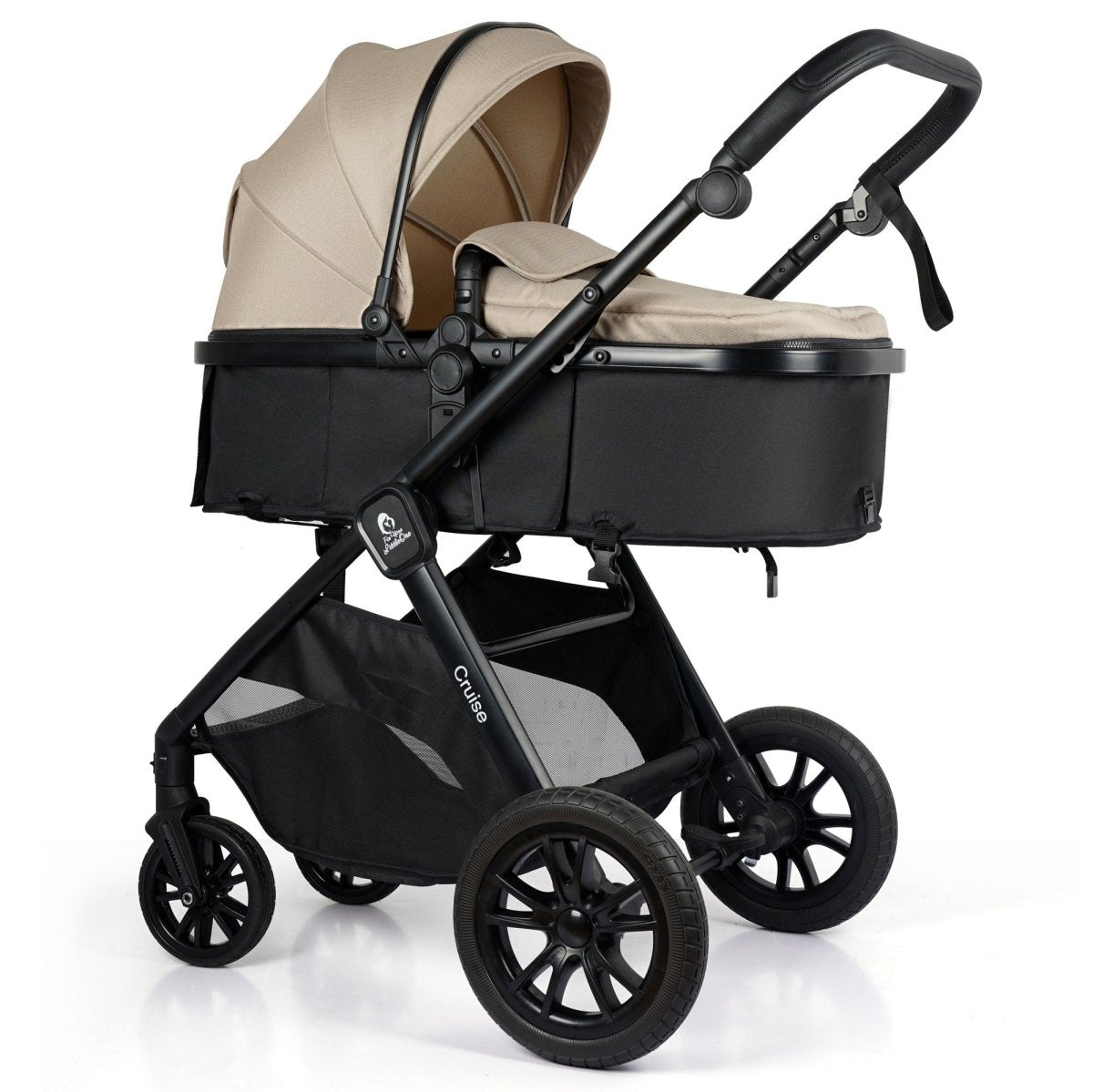 For Your Little One Cruise 3 In 1 Travel System With Car Seat And ISOFIX Base - Dune Beige (Free Cupholder And Seat Liner Included!)