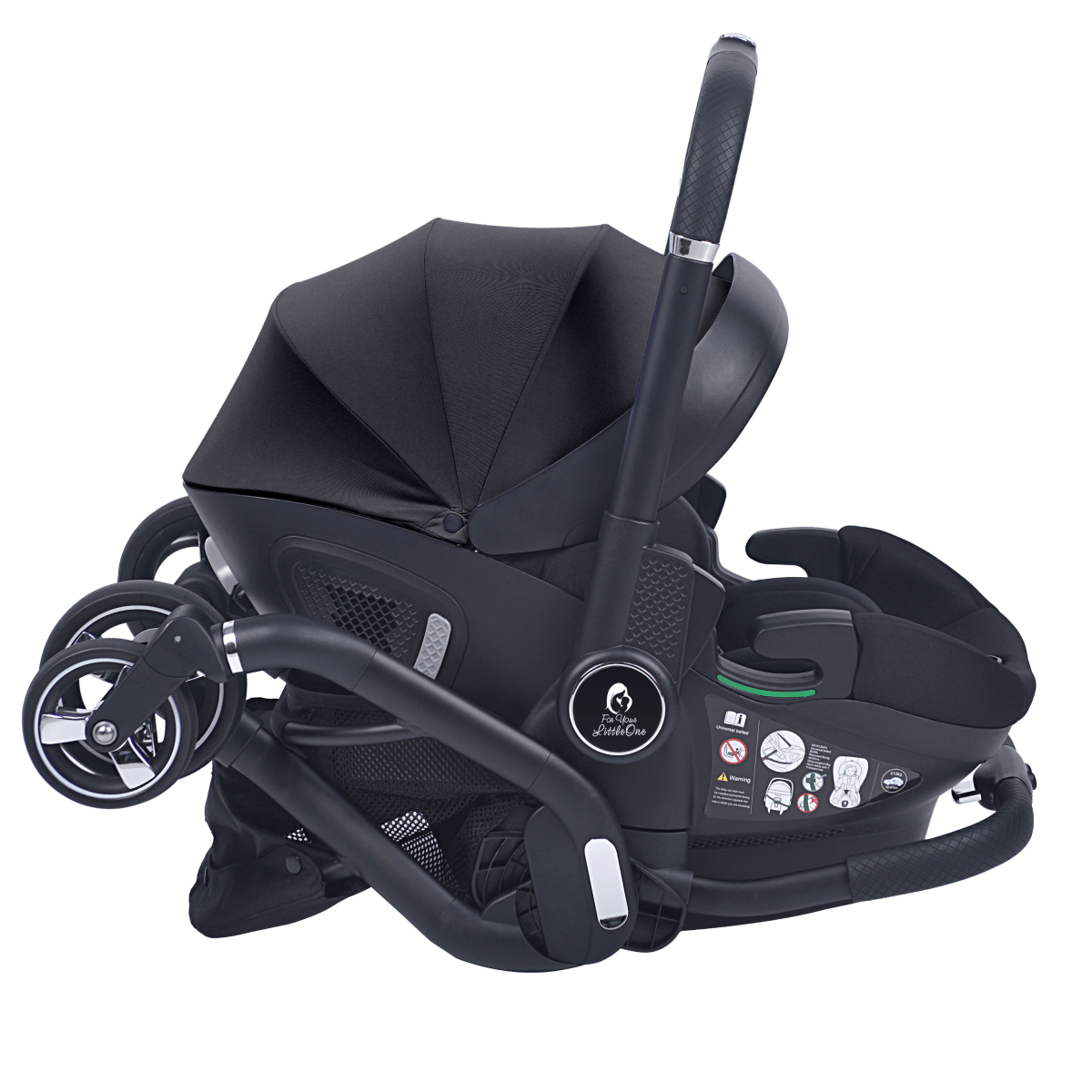 For Your Little One Qubi Infant Car Seat Stroller & Base - Eclipse Black
