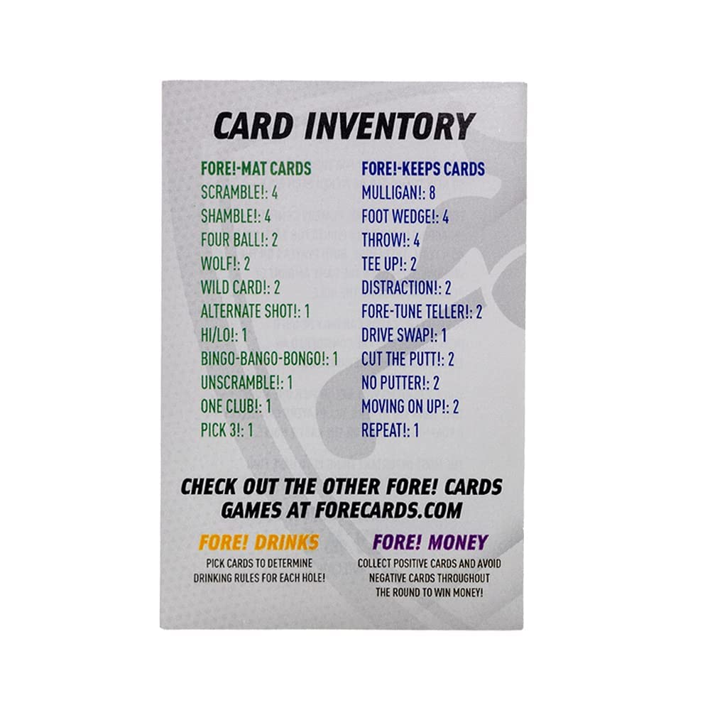 Fore Cards On Course Golf Game – Interactive Strategy Card Game for All Levels