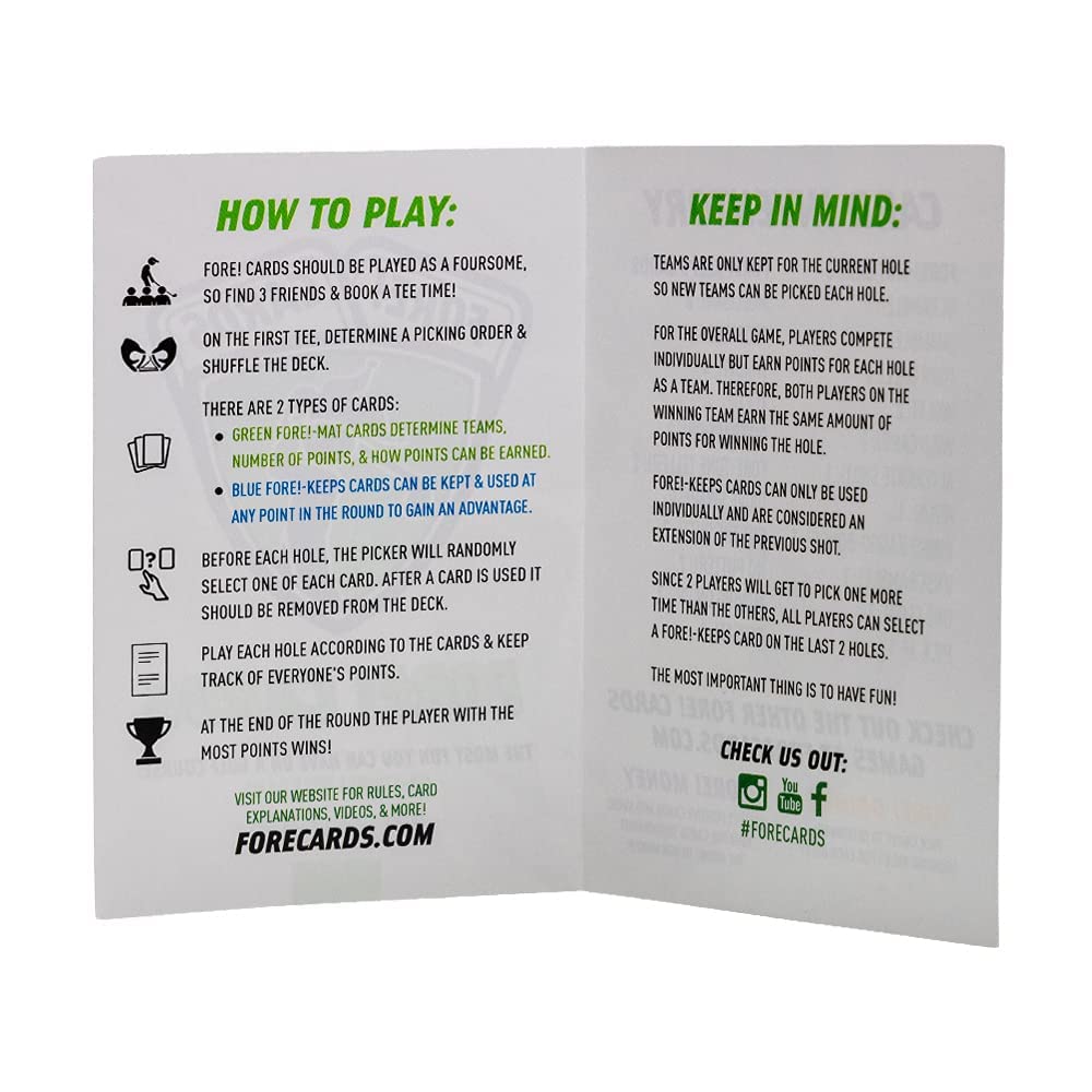 Fore Cards On Course Golf Game – Interactive Strategy Card Game for All Levels