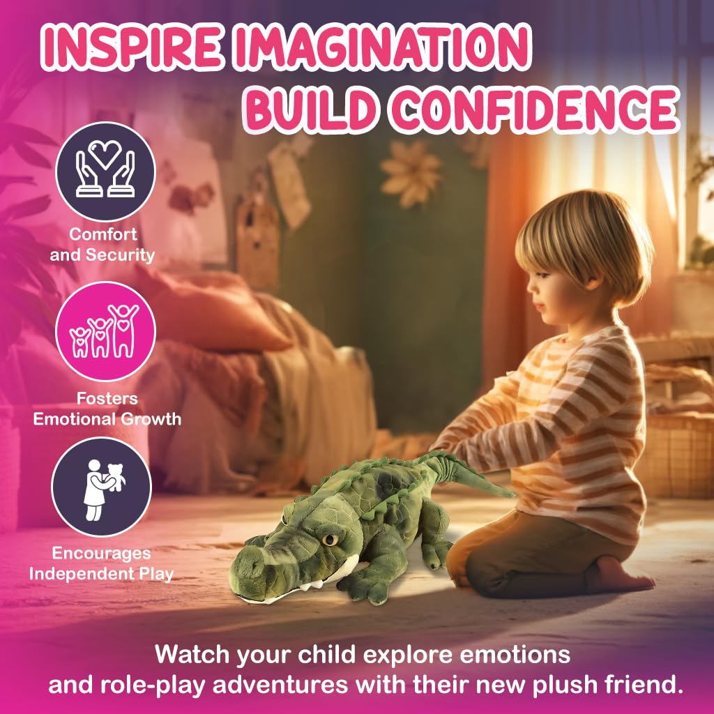 Forest & Twelfth 17.75-Inch Crocodile Plush – Premium Stuffed Animal Gift for Kids 3+