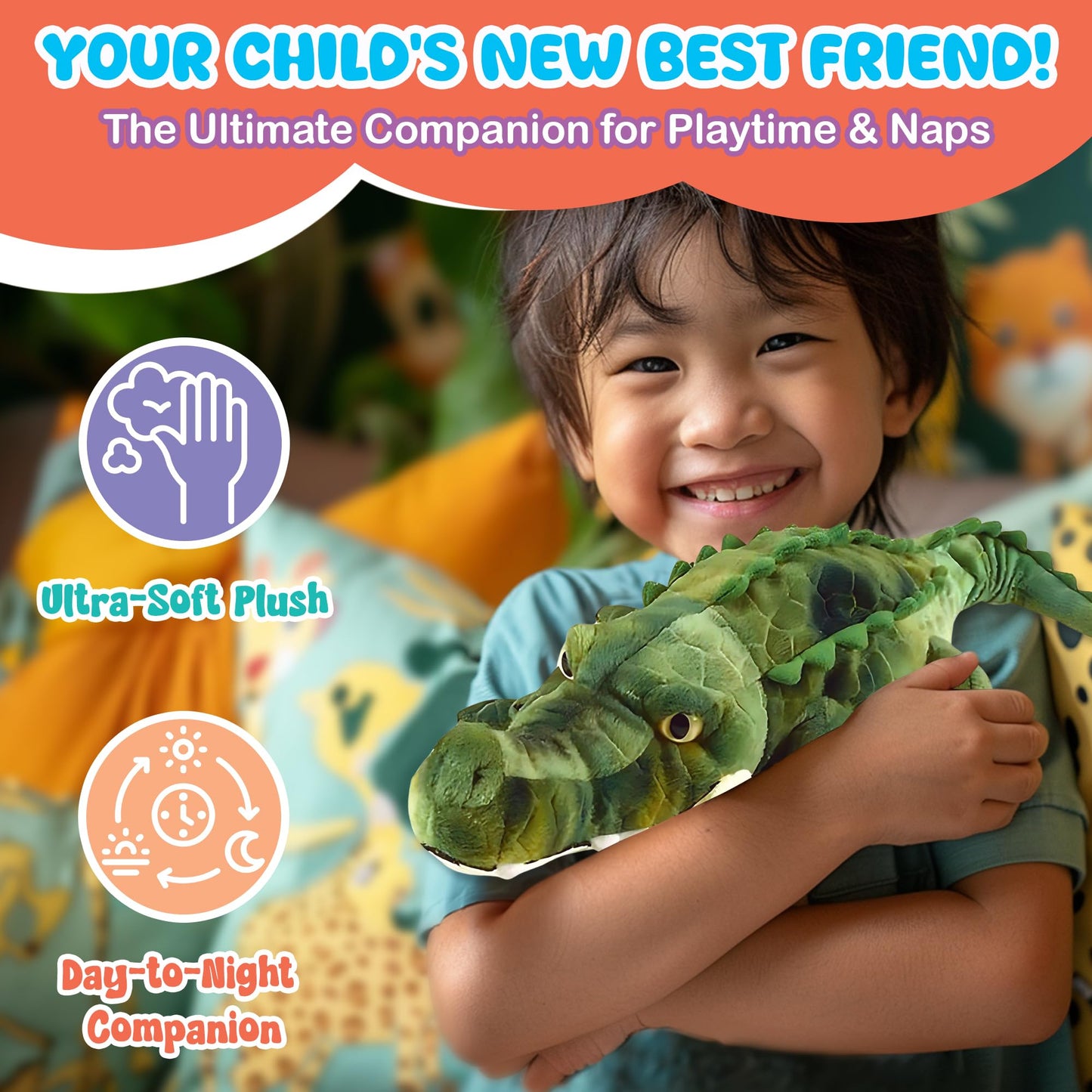 Forest & Twelfth 17.75-Inch Crocodile Plush – Premium Stuffed Animal Gift for Kids 3+