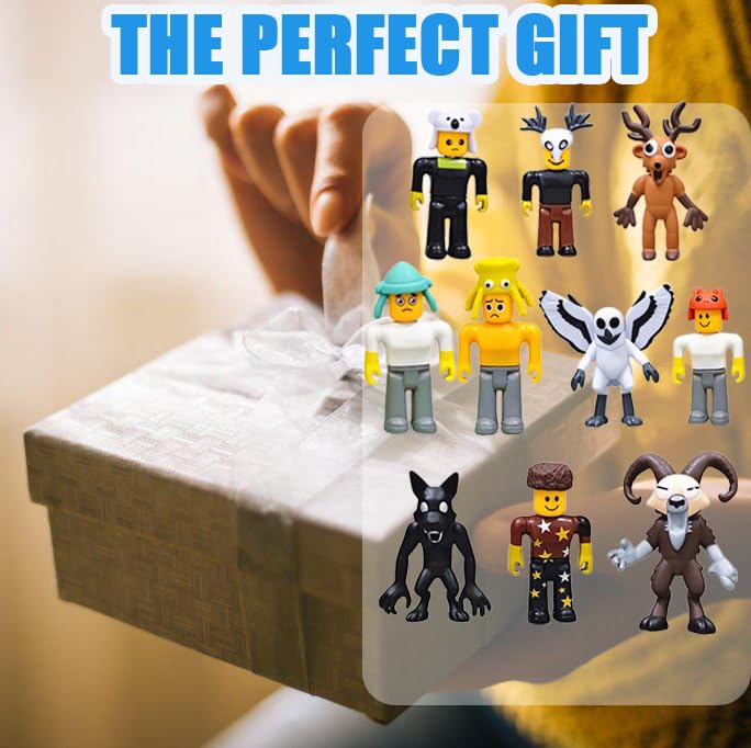 99 Nights in The Forest: 10-Piece Action Figure Set – Deer, Owl, Ram & Monster Collectibles