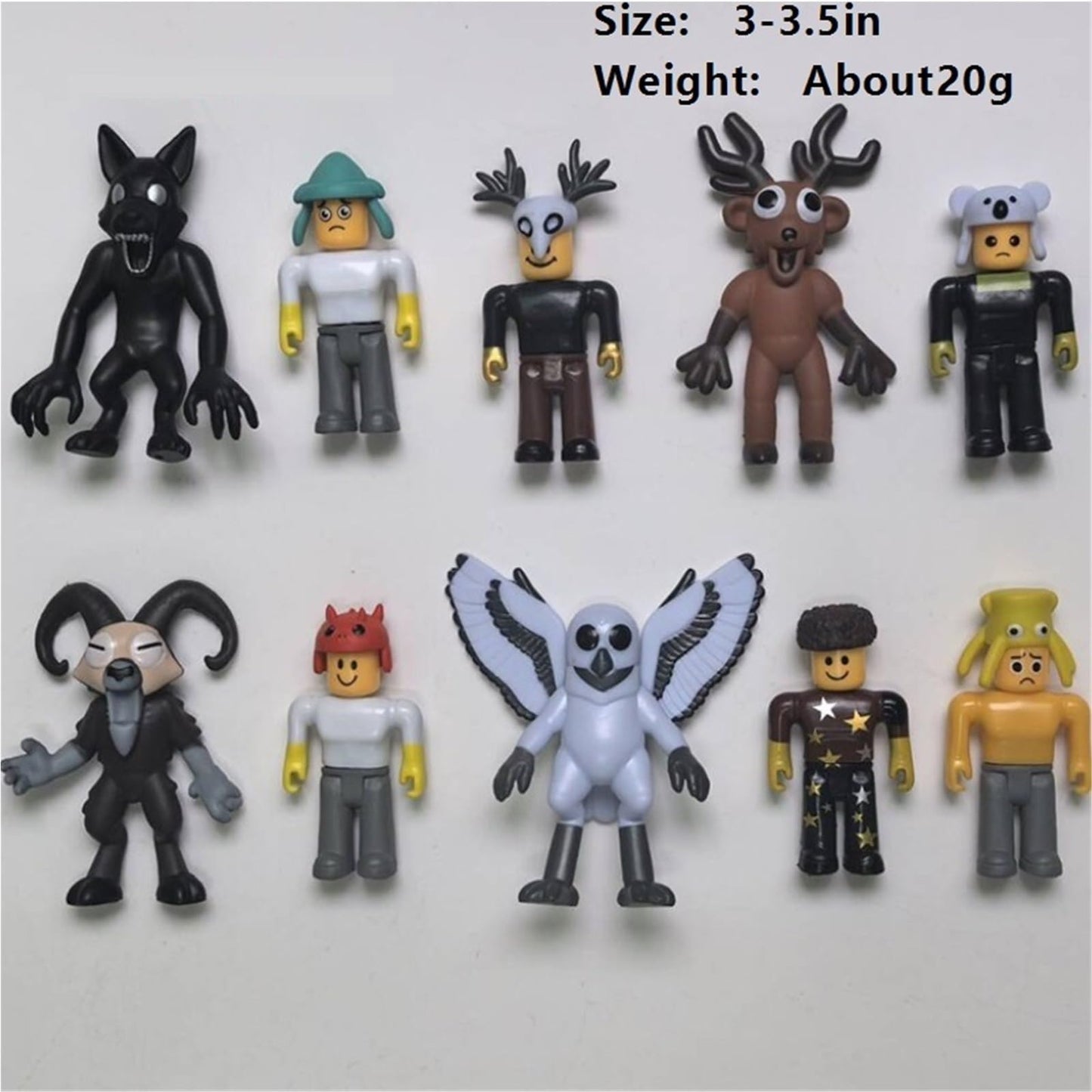 99 Nights in The Forest: 10-Piece Action Figure Set – Deer, Owl, Ram & Monster Collectibles