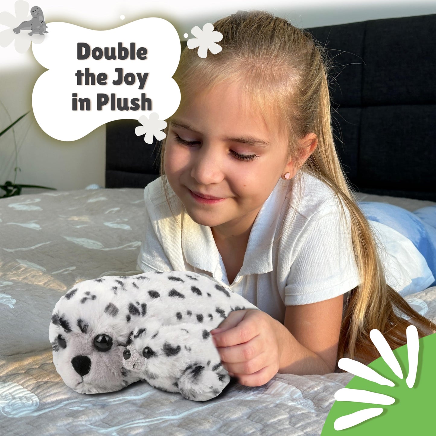 Forest & Twelfth Mom-Baby Harbor Seal Plush – Ocean Nursery Decor & Baby Shower Gift