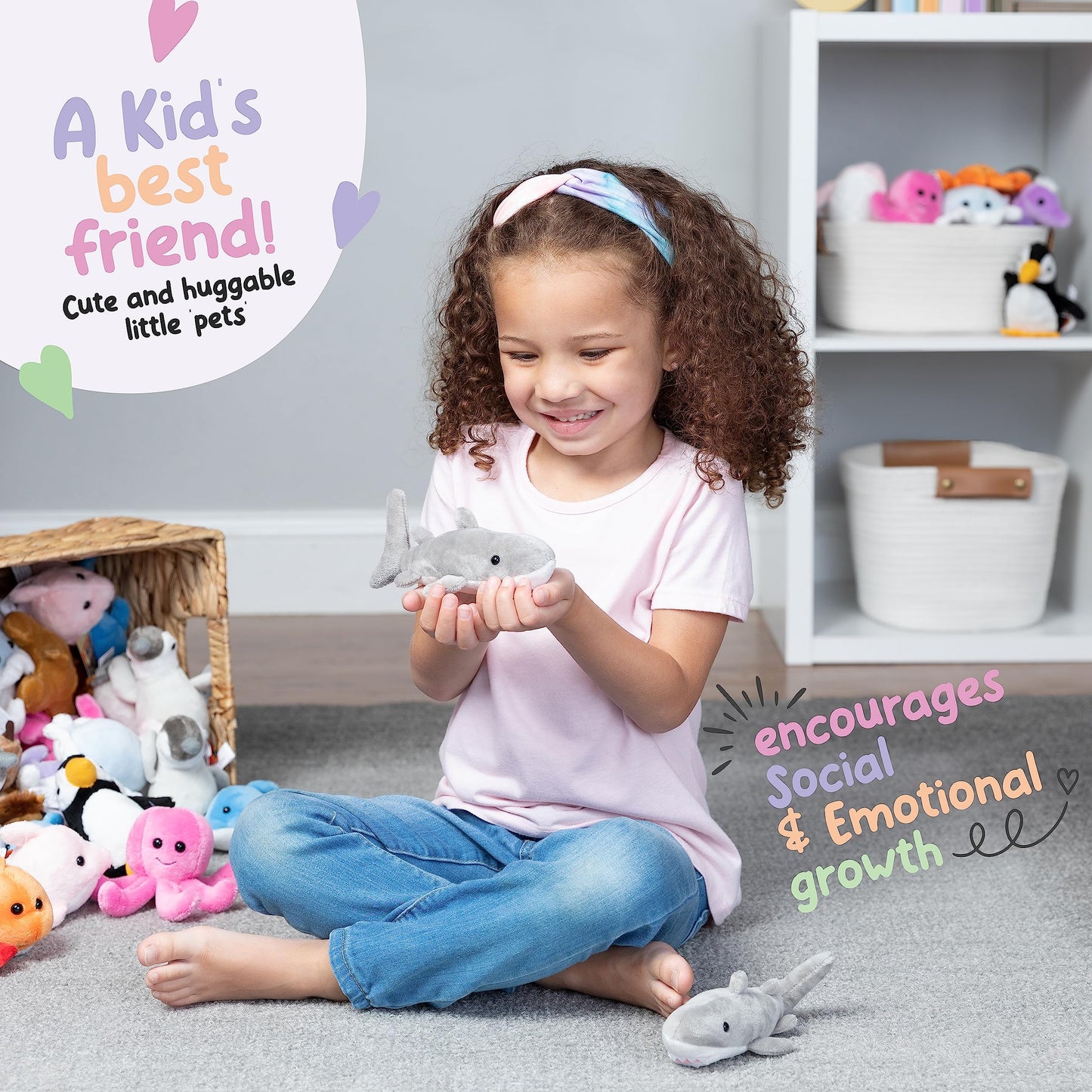 Forest & Twelfth Stuffed Shark Mini Plush – Pocket-Sized Ocean Buddy for Kids