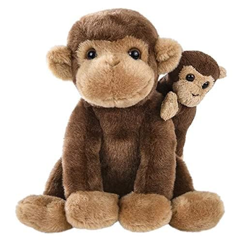 Forest & Twelfth Mom & Baby Monkey Plush Toys – Soft, Huggable Nursery Decor