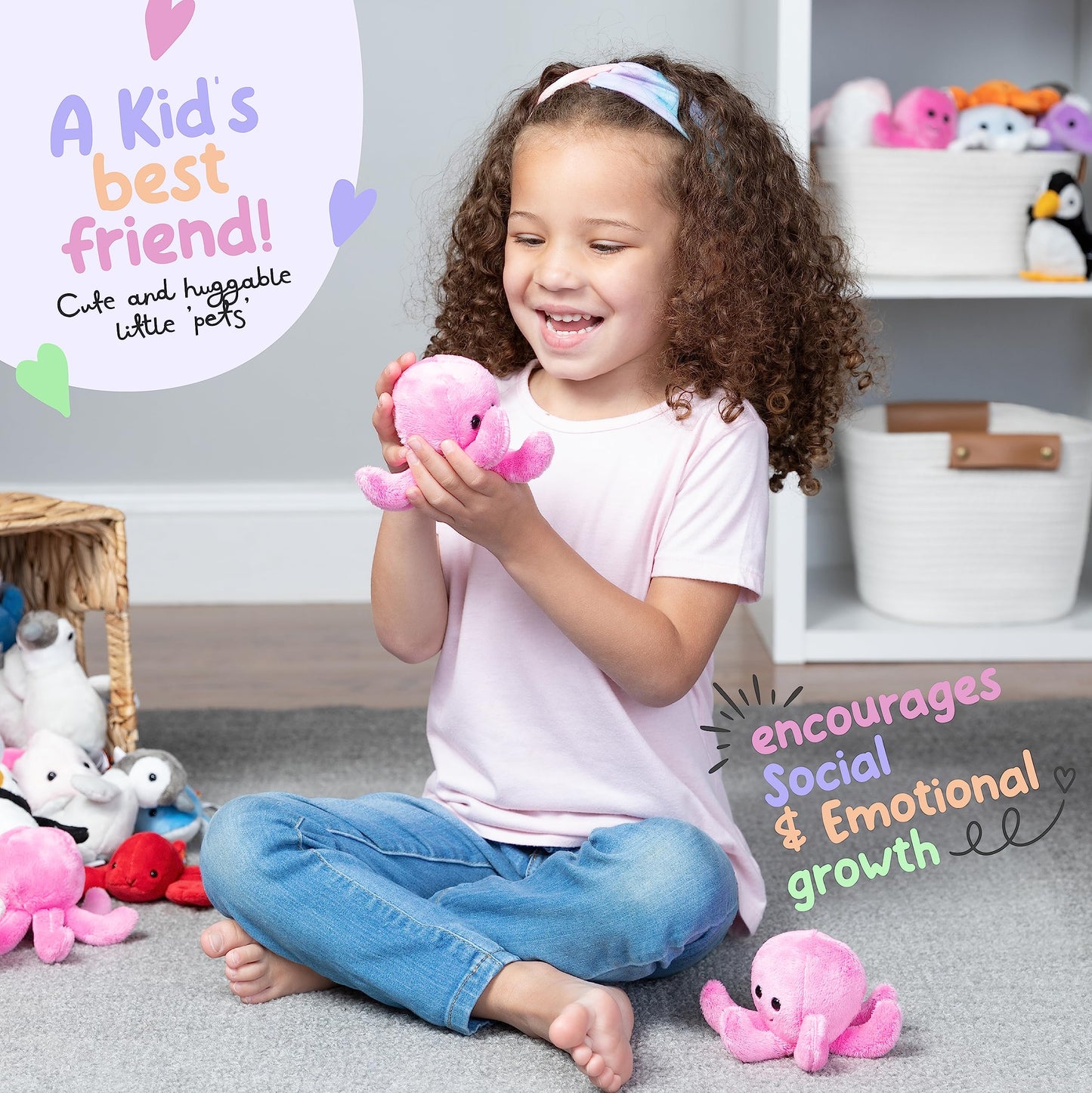 Forest & Twelfth Stuffed Octopus – Mini Plush Toy, Pocket-Sized Ocean Friend for Kids