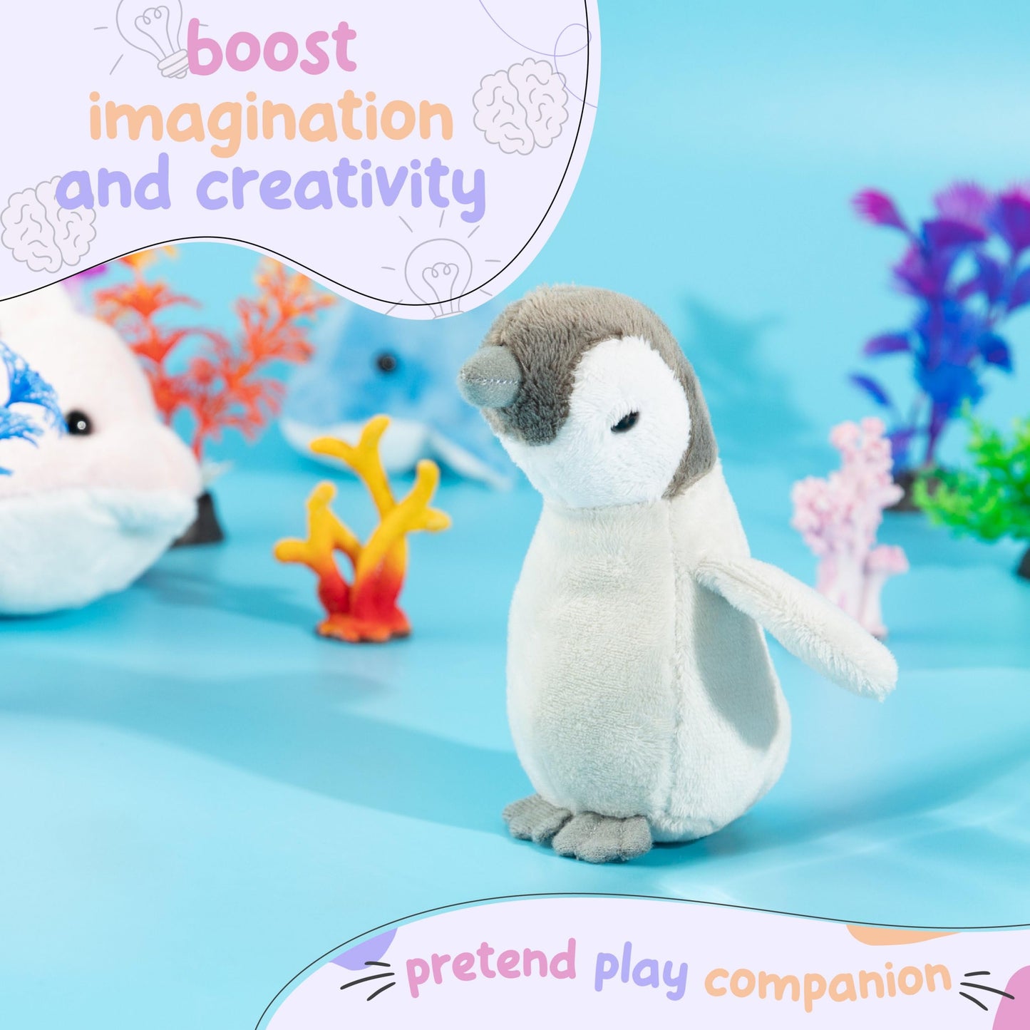 Forest & Twelfth Mini Baby Penguin Plush — Pocket-Sized 3.5–4 Inch Stuffed Toy