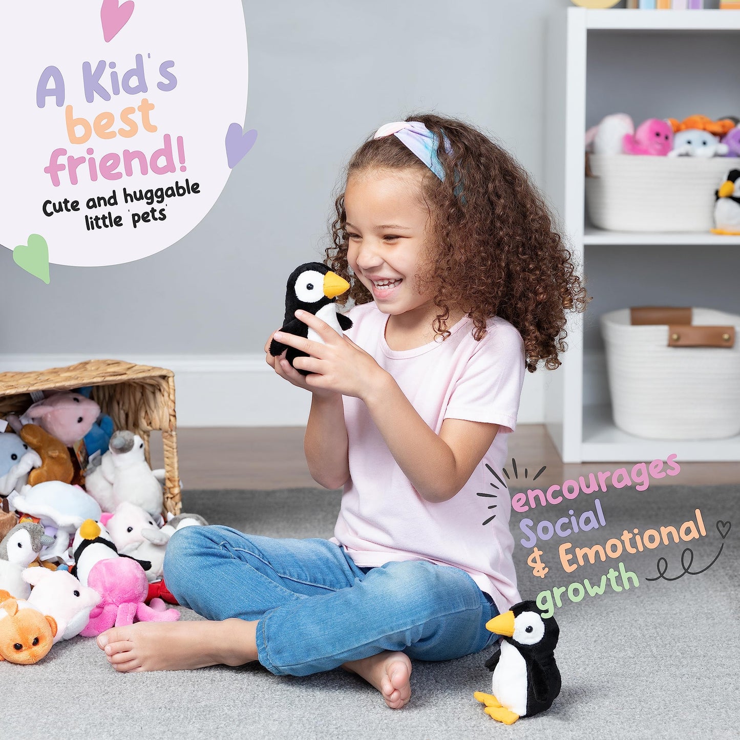 Forest & Twelfth Stuffed Baby Penguin – Mini Plush Toy for Kids, Party Favors & Stocking Stuffers