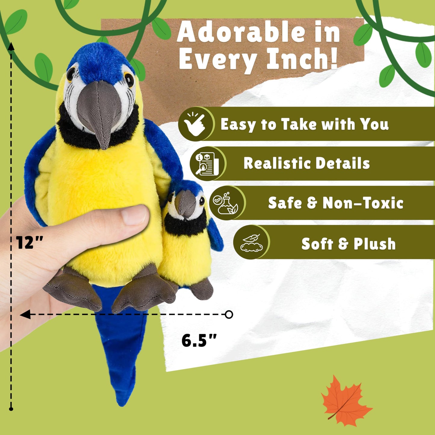 Forest & Twelfth Mom and Baby Macaw Plush Toy – Cuddly Nursery Decor