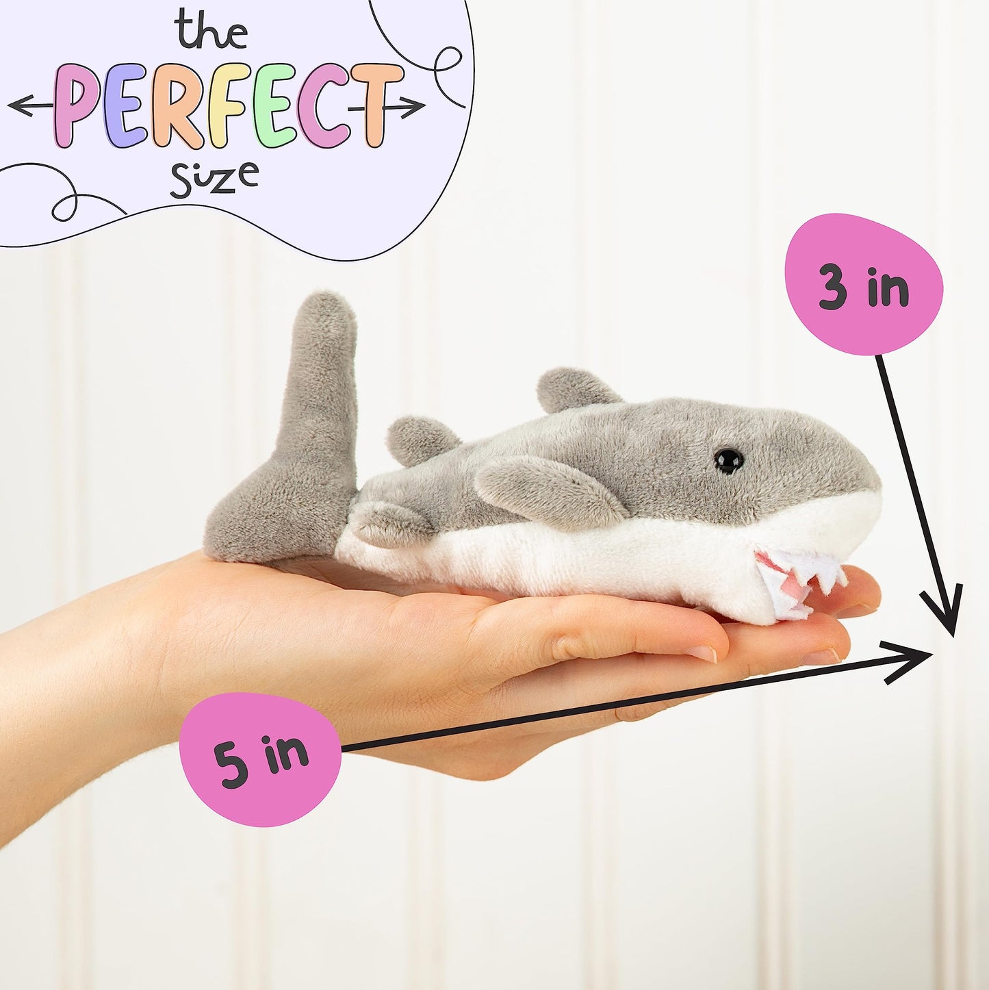Forest & Twelfth Stuffed Shark Mini Plush – Pocket-Sized Ocean Buddy for Kids
