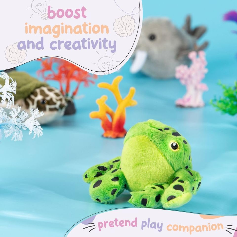 Forest & Twelfth Stuffed Frog – Mini Plush for Kids | Party Favors & Prizes
