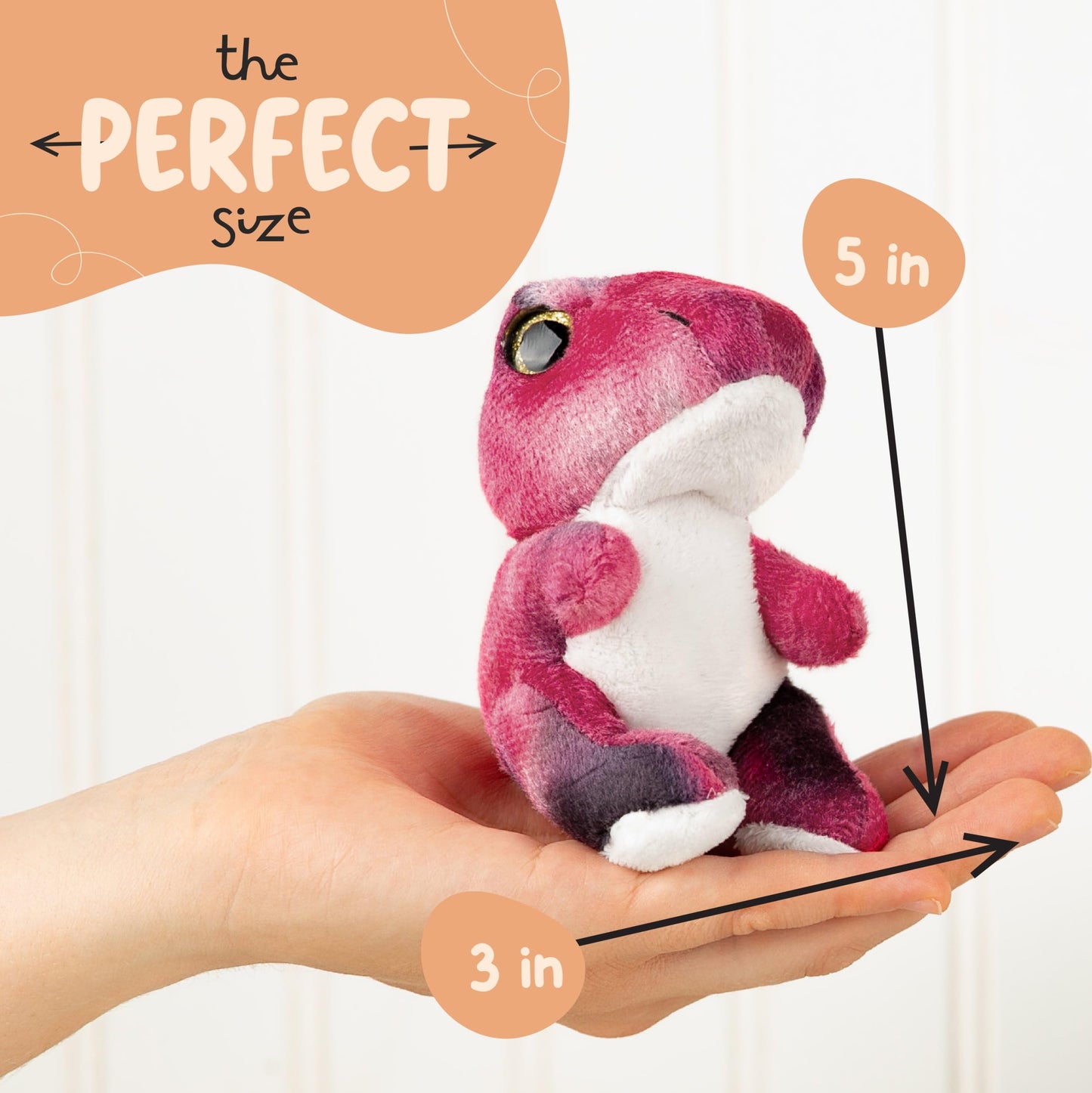 Forest & Twelfth Stuffed T-Rex Mini Plush | Pocket-Sized Dino Toy for Kids