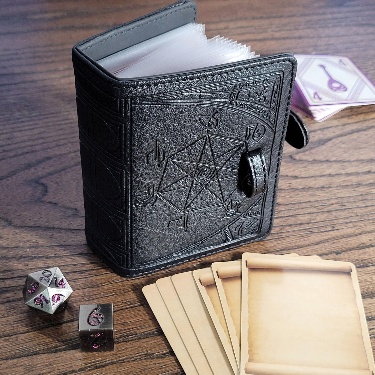 Forged Dice Co. Book of Incantations Spell Card Book – Tome Edition, Black