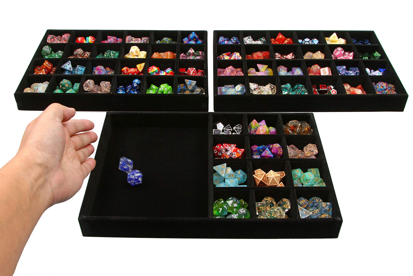 Forged Dice Co. Dice Display Case & Rolling Tray — Holds 720 Dice (3 Removable Trays)