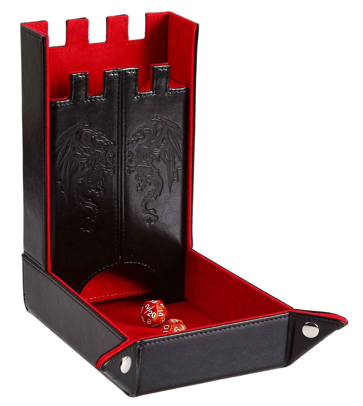 Forged Dice Co. Draco Foldable Dice Tray & Dice Tower – Red