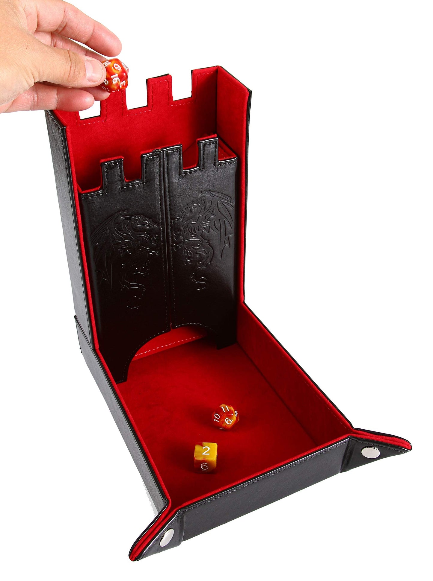 Forged Dice Co. Draco Foldable Dice Tray & Dice Tower – Red