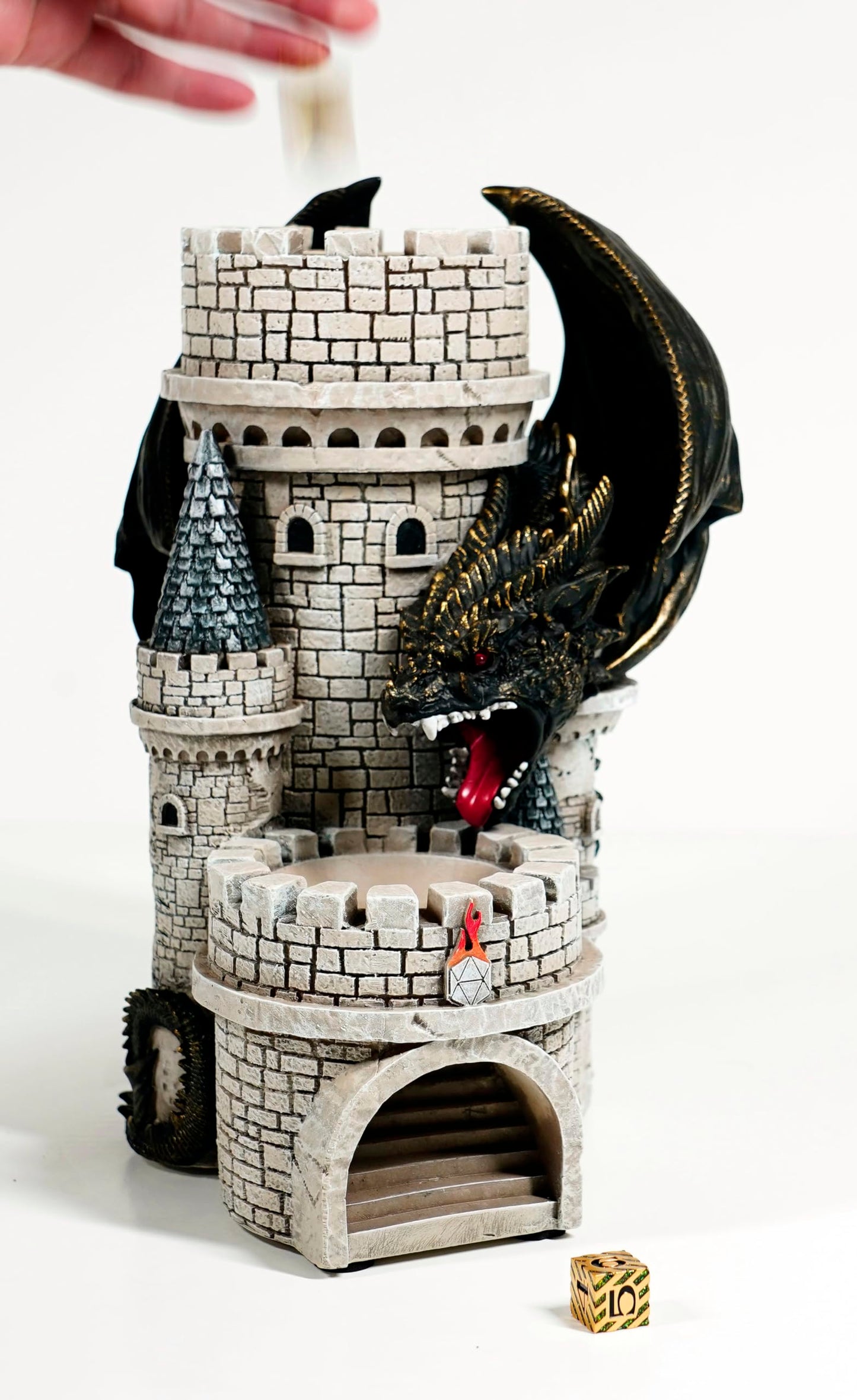Forged Dice Co. Dragon’s Keep Dice Tower — LED Castle Dice Tower for DND, D&D 5e & RPG (Black)