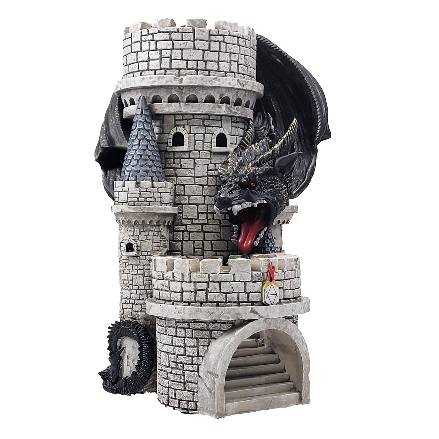 Forged Dice Co. Dragon’s Keep Dice Tower — LED Castle Dice Tower for DND, D&D 5e & RPG (Black)