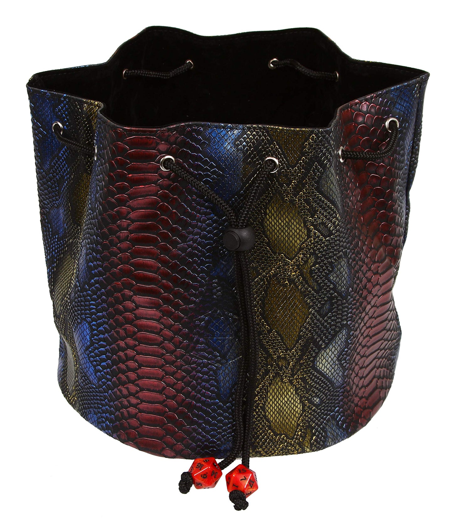 Forged Dice Co. Pouch of The Endless Hoard Dice Bag — Holds 1,000+ Dice | 7 Pockets | Rainbow Dragon Skin