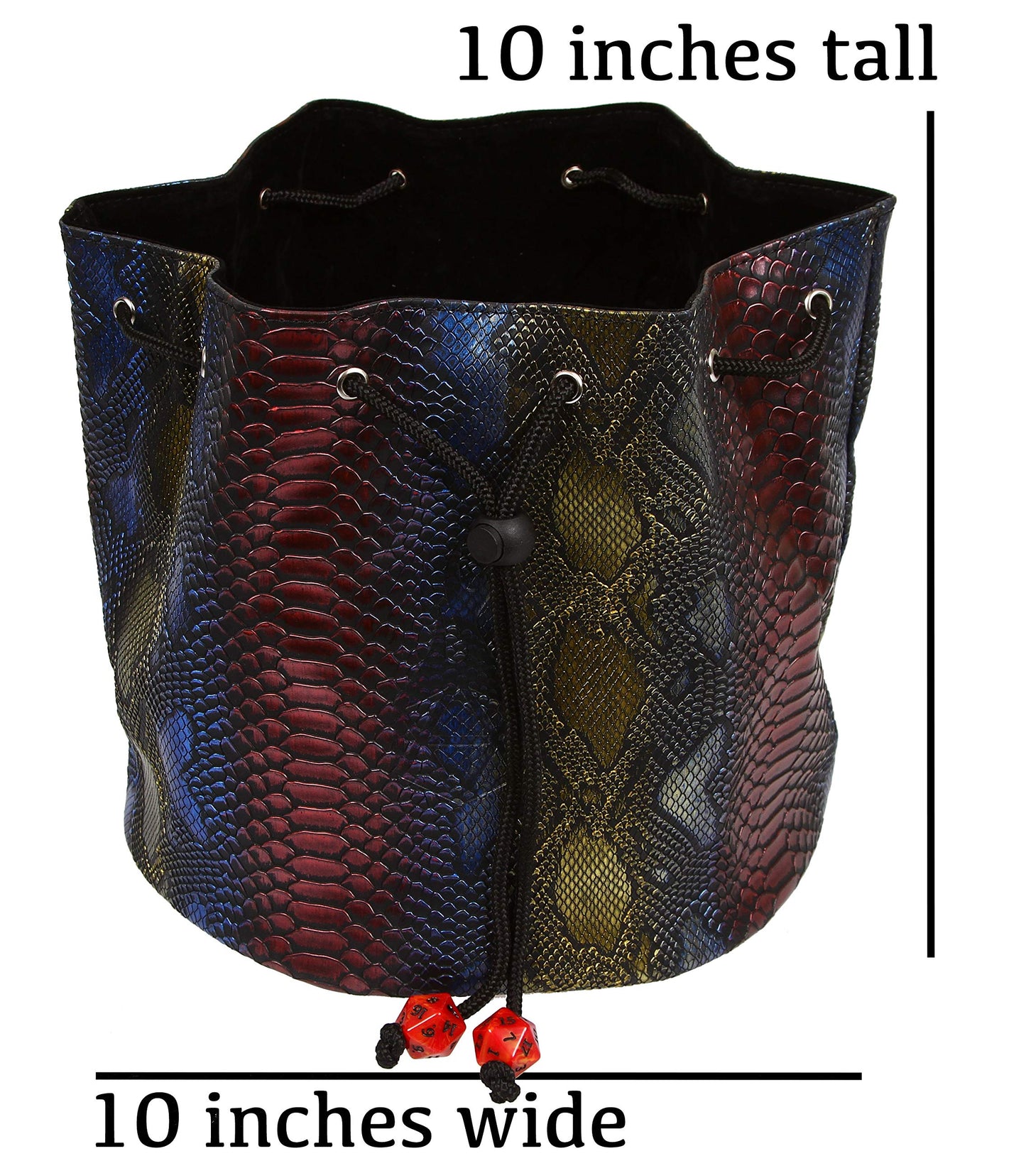 Forged Dice Co. Pouch of The Endless Hoard Dice Bag — Holds 1,000+ Dice | 7 Pockets | Rainbow Dragon Skin