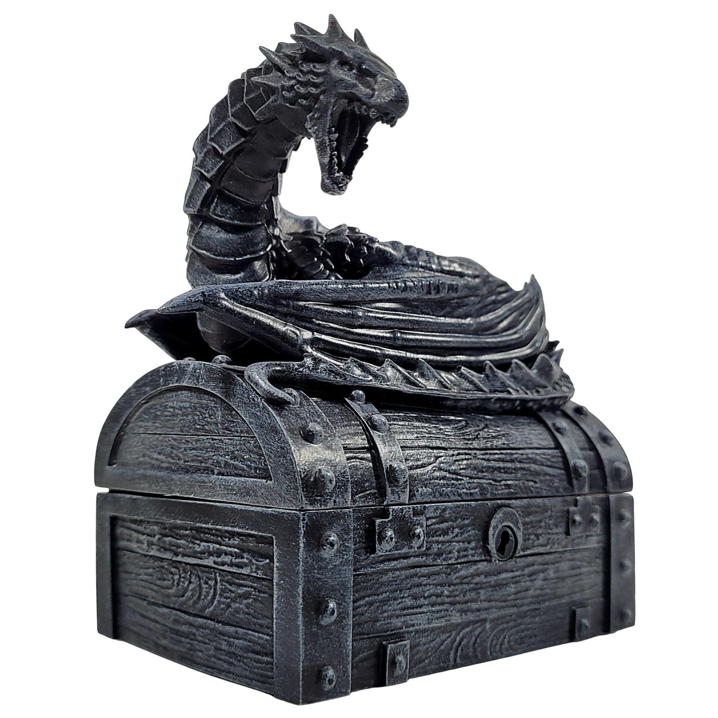 Forged Dice Co. Wyvern Dice Chest with Lock — D&D Dice Storage for 4 Sets