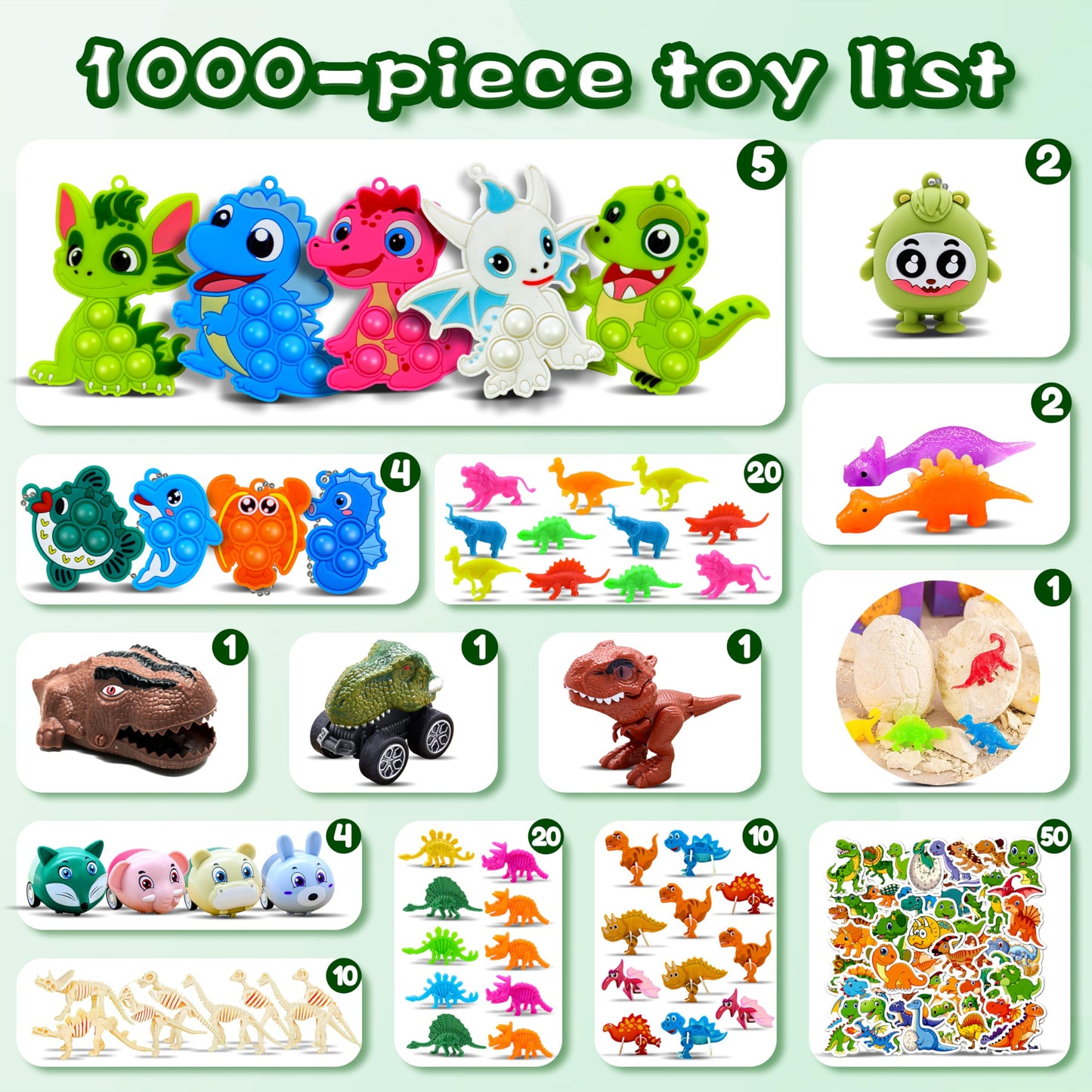 FORLINX 1000pcs Party Favors for Kids – Fidget Toys Bulk Pack & Classroom Rewards
